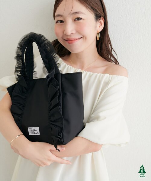 フリルトート♡ミニトート♡小さめバック♡ natural couture トートバッグ 小さめ ミニ 「WOODS × couture