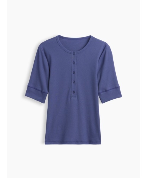 GAP（ギャップ） ヘンリーネック tシャツ 半袖 リブ ヘンリートップス