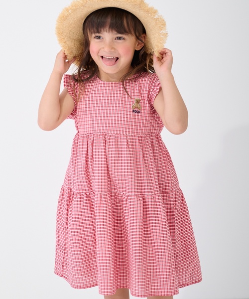 POLO ラルフローレン キッズ服 ピンクチェックセットアップ POLO RALPH
