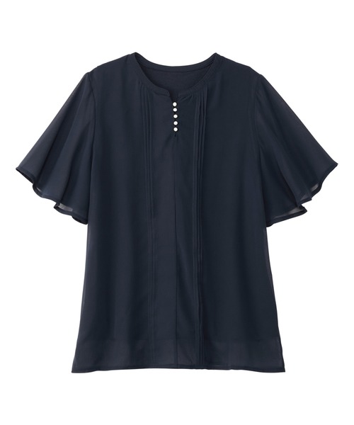 「alotta」 半袖ブラウス M ネイビー レディース_画像8