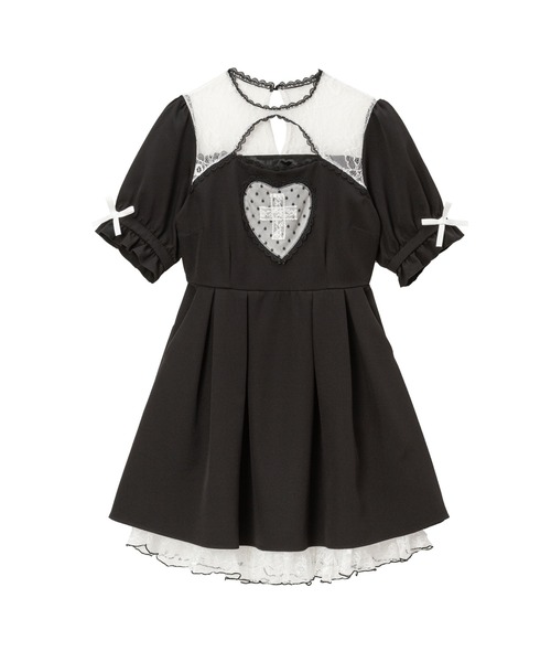 「DearMyLove」 半袖ワンピース MEDIUM ブラック レディース_画像7