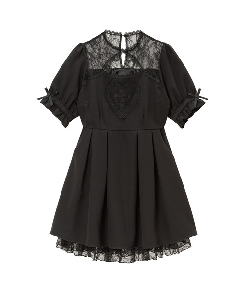 「DearMyLove」 半袖ワンピース MEDIUM ブラック レディース_画像8