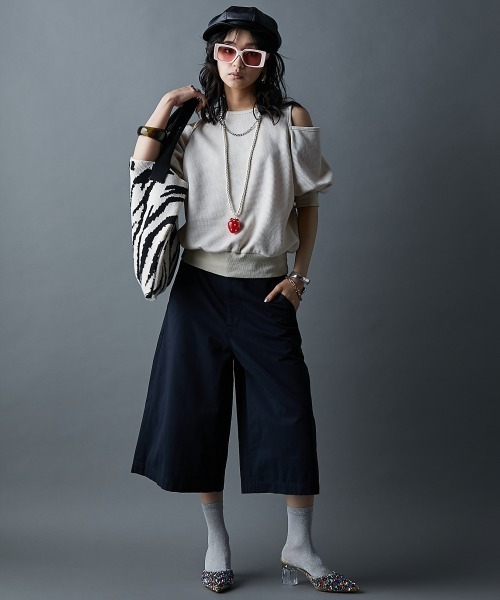 「GEVS.」 「SMIKE LAND」半袖カットソー LL ブラック レディース_画像5