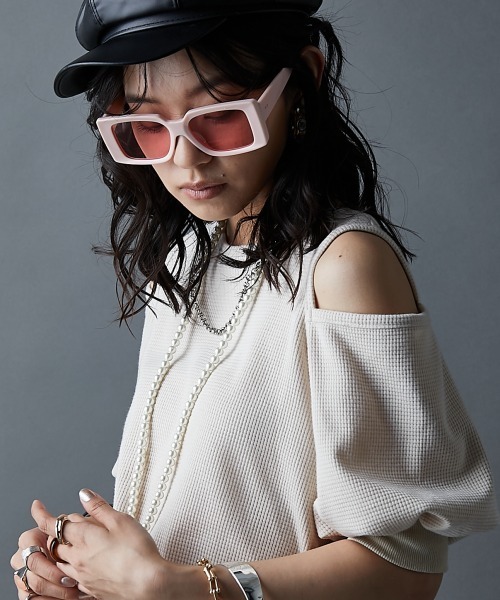 「GEVS.」 「SMIKE LAND」半袖カットソー LL ブラック レディース_画像8