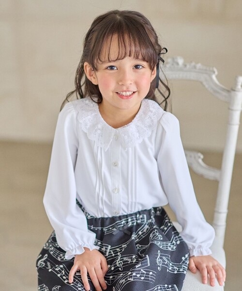 「ANY」 「KIDS」長袖ブラウス 130 ホワイト キッズ_画像3