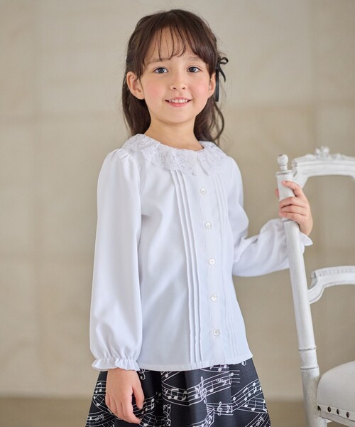 「ANY」 「KIDS」長袖ブラウス 130 ホワイト キッズ_画像4