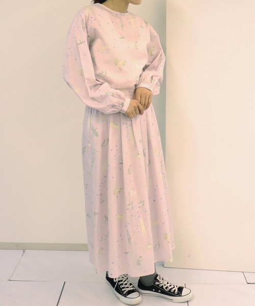 「haupia」 長袖ブラウス MEDIUM ネイビー レディース_画像3