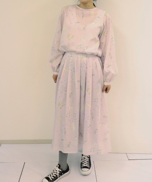 「haupia」 長袖ブラウス MEDIUM ネイビー レディース_画像4