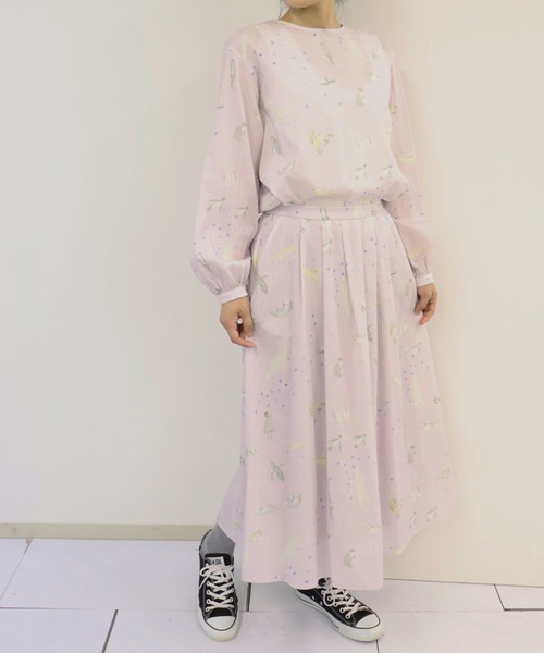 「haupia」 長袖ブラウス MEDIUM ネイビー レディース_画像7