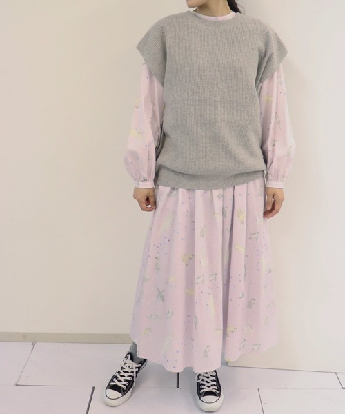 「haupia」 長袖ブラウス MEDIUM ネイビー レディース_画像8