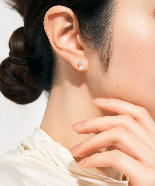 Jewel closet by L&Co. ピアス 「誕生石」K10 アコヤパール×カラー