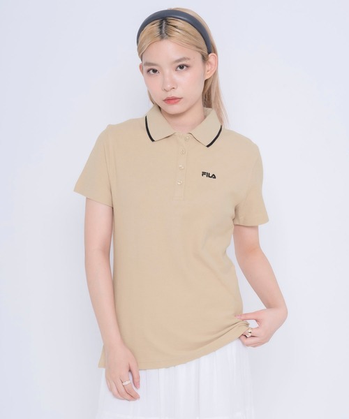レア　FILA ボルクポロシャツ 襟袖切替 ストライプ   L フィラFILA ストライプ ポロシャツ(サイズL) ボルグ - メルカリ