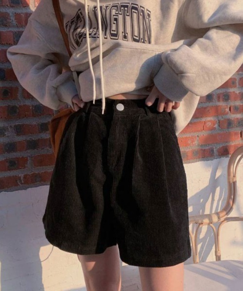 パンツ コーデュロイルーズショートパンツ レディース : ZOZOTOWN