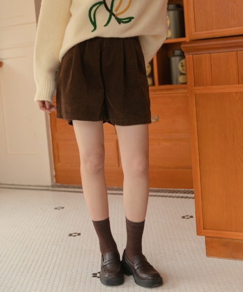 パンツ コーデュロイルーズショートパンツ レディース : ZOZOTOWN