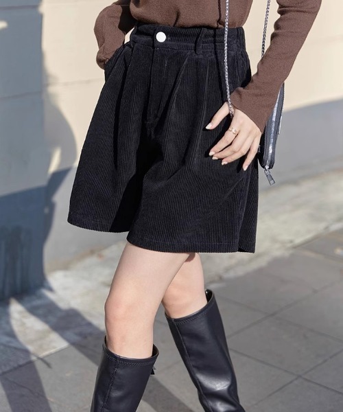 パンツ コーデュロイルーズショートパンツ レディース : ZOZOTOWN