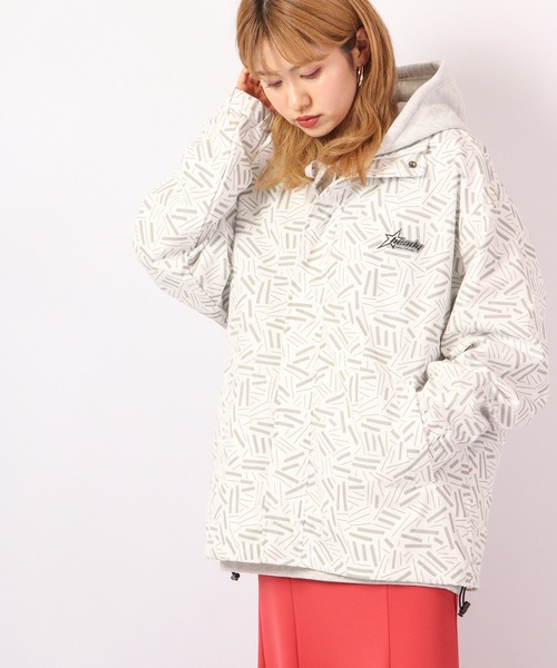 FUNALIVE ナイロンジャケット Sunsweet 総柄ナイロンコーチジャケット