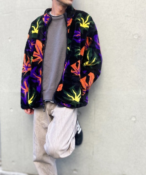 ジャケット ブルゾン 【HUF】ハフ LOWELL JACQUARD SHERPA ZIP ジップアップ フリースジャケット FL00191 HUF ハフ LOWELL JACQUARD SHERPA ZIP ジップアップ フリースジャケット