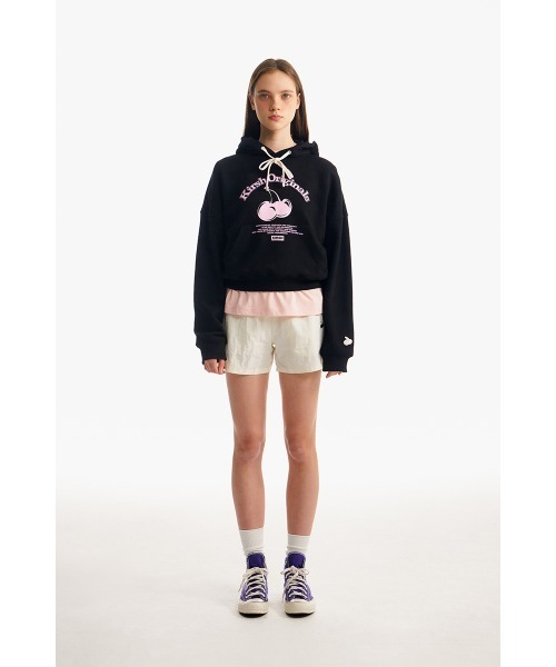 パーカー KIRSH CHERRY ARCH LOGO CROP HOODIE キルシーチェリーアーチロゴクロップフーディー レディース セール】KIRSH CHERRY ARCH LOGO CROP HOODIE/キルシーチェリー
