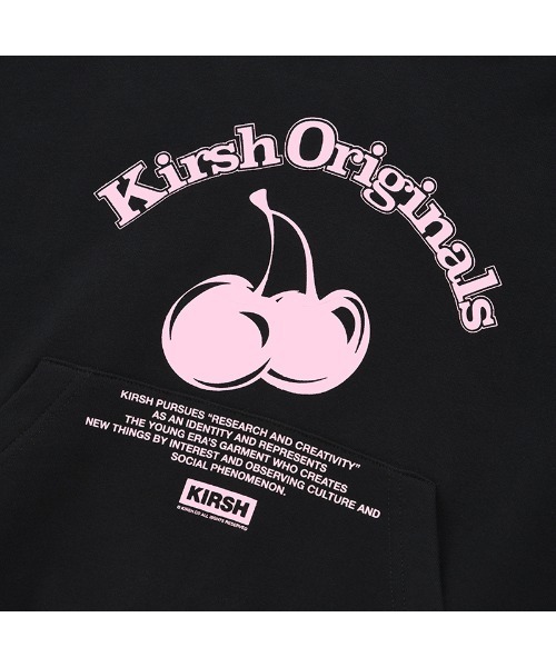 パーカー KIRSH CHERRY ARCH LOGO CROP HOODIE/キルシーチェリー