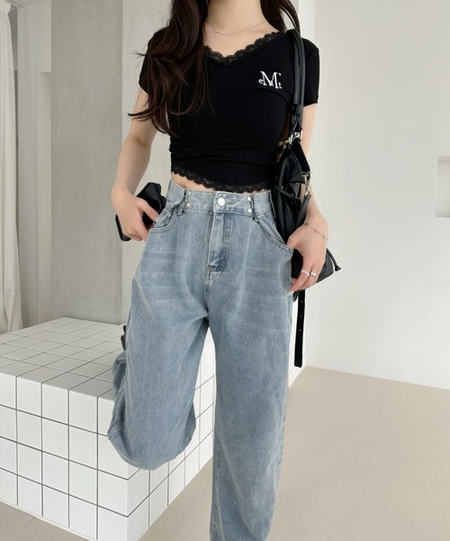 minimini☆です¨̮ )/ miniministore（ミニミニストア） ワイドパンツ ジーンズ デニム