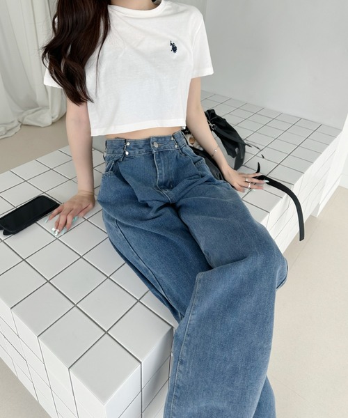 Chloe デニムワイドストレート　ハイウェストデニム miniministore（ミニミニストア） ワイドパンツ ジーンズ デニム