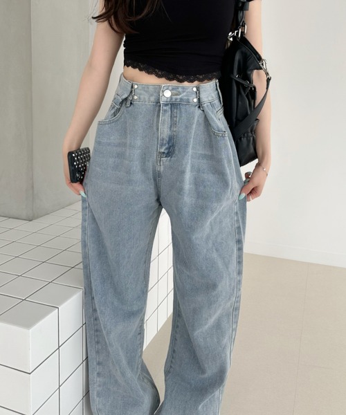 【希少　レア】即完売品 マンウィズ ストレッチデニム パンツ　MWAM miniministore（ミニミニストア） ワイドパンツ ジーンズ デニム