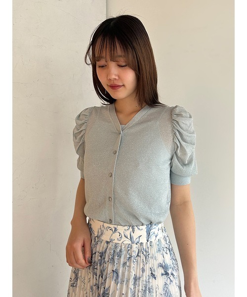 SNIDEL ニット セーター ラメシアーカーディガン レディース