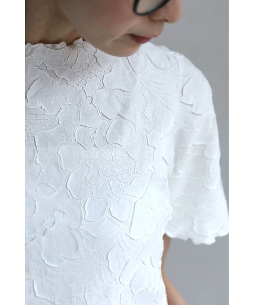 tシャツ 彫刻花トップス レディース