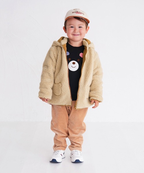 ♡ミニケー♡ ダウンコート リバーシブル 総柄 ジャンパー 防寒 クマ