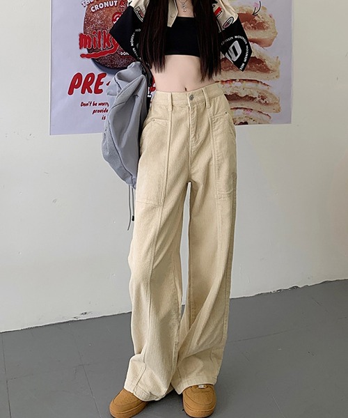 HALEY PESCA パンツ HALEY PESCA/コーデュロイ ワイドレッグパンツ