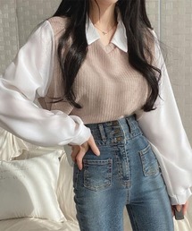 Achic tシャツ 「新色追加」配色トップス 長袖 ロング袖 韓国