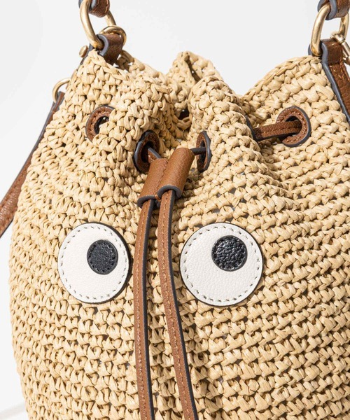 Anya Hindmarch/ラフィア アイズ ドローストリング クロスボディ ANYA HINDMARCH ハンドバッグ Raffia in Natural アニヤハインド