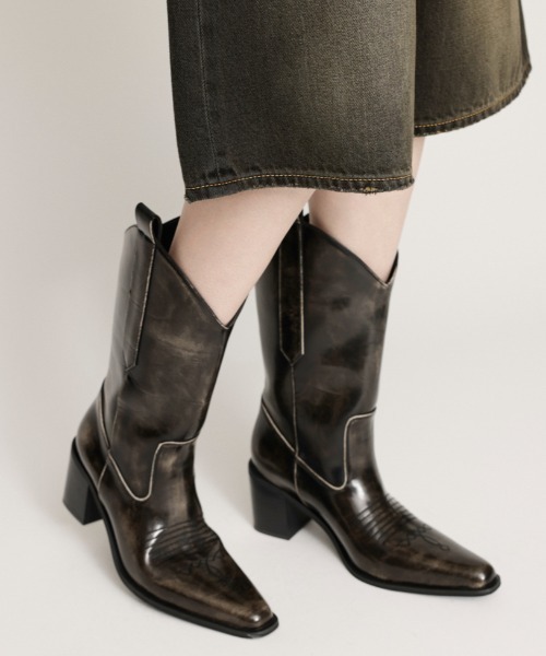 【新品・未使用品】sly ウエスタンブーツ SLY（スライ） ブーツ MIDDLE WESTERN BOOTS ミドル ウエスタン ブーツ