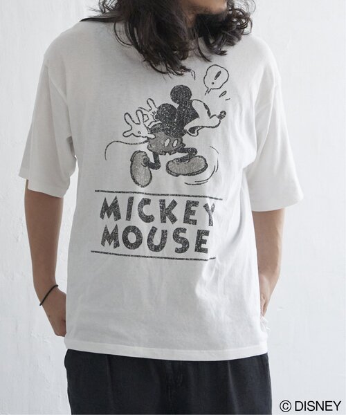 Disney（ディズニー） tシャツ ミッキーリンガーTシャツ メンズ