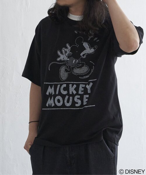 Disney（ディズニー） tシャツ ミッキーリンガーTシャツ メンズ