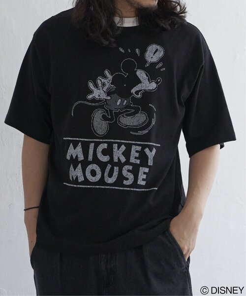 Disney（ディズニー） tシャツ ミッキーリンガーTシャツ メンズ