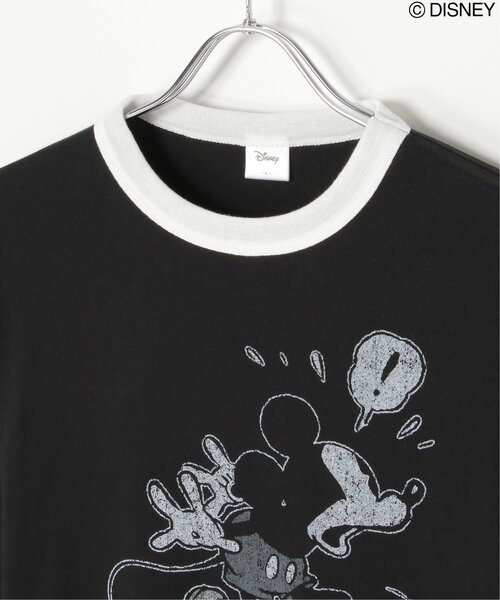 Disney（ディズニー） tシャツ ミッキーリンガーTシャツ メンズ