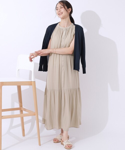 美品 LL相当✨2023✨ジャーナルスタンダード バンドカラー ワンピース MH タブツキスタンドカラーシャツワンピース - 【シサム工房
