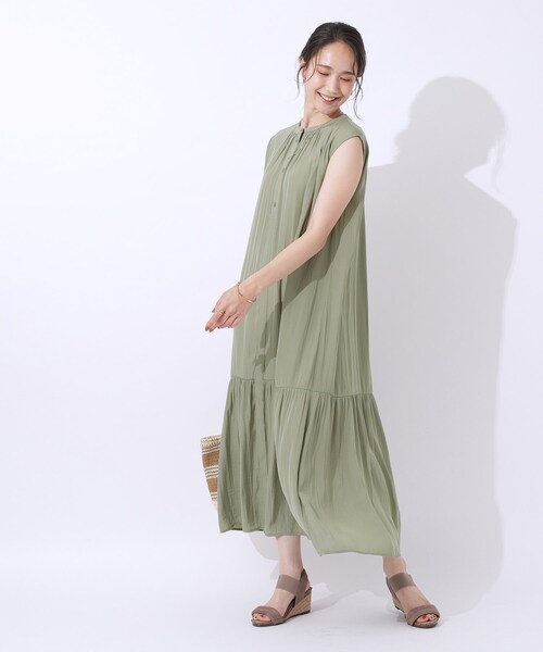  *大人可愛い*サラッと通気性◎ティアードワンピース ワンピース ラグジュアリー大人ティアードワンピース : ZOZOTOWN