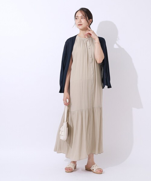  *大人可愛い*サラッと通気性◎ティアードワンピース Amazon.co.jp: [sawa á la mode] 美しい ドレープ を 描く バイ