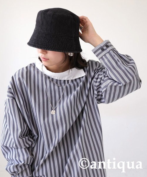 antiqua 帽子 ハット ブラックデニムハット レディース