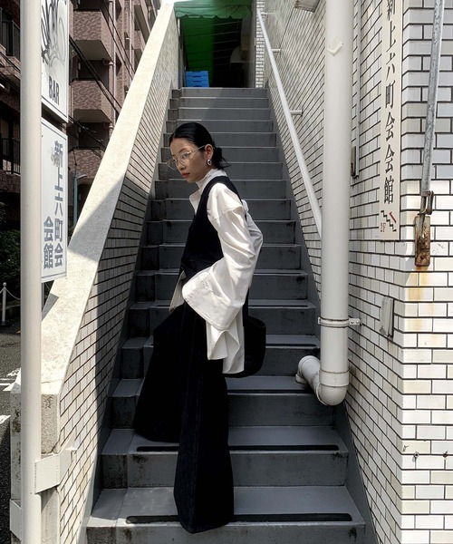 スラックス パンツ 撥水強撚PEサスペンダーパンツ レディース