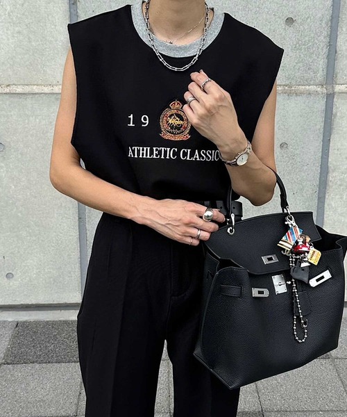 tシャツ 「INTERPLAY x AYA」Vintage Embroidery French Sleeve レディース INTERPLAY tシャツ 「INTERPLAY x AYA」Vintage Embroidery