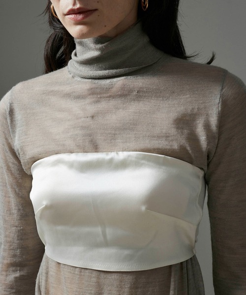 SALON adam et rope' チューブトップ ベアトップ アセテート