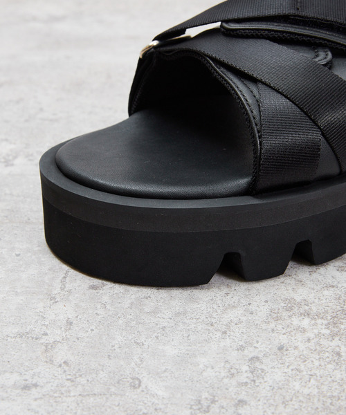 Strap Sandal グログラン&レザー サンダル サンダル レザー／グログラン | Giorgio Armani