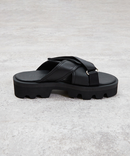 SANDRO サンドロ テクニカル サンダル ロゴ Velcro レザー FOOTWORKS＞ Velcro Straps Sandals/ベルクロ サンダル