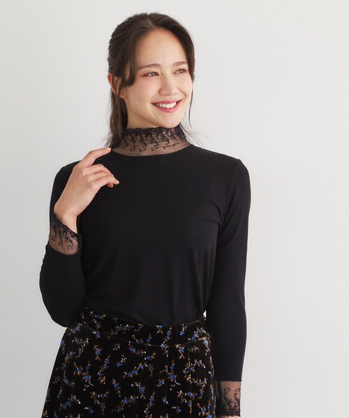 LAURA ASHLEY（ローラアシュレイ） tシャツ 「チュール付き」フライス 