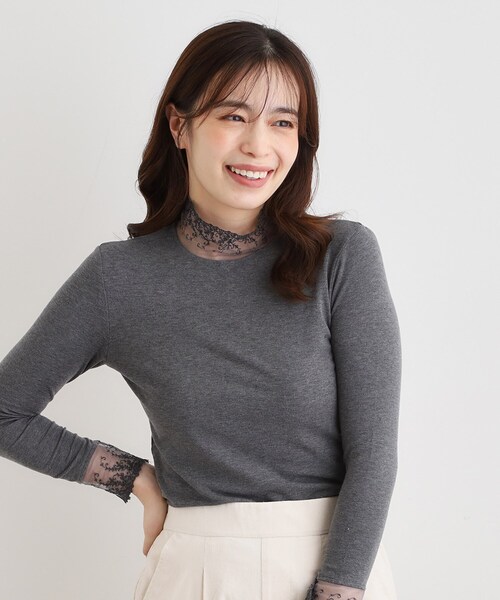 LAURA ASHLEY（ローラアシュレイ） tシャツ 「チュール付き」フライス 