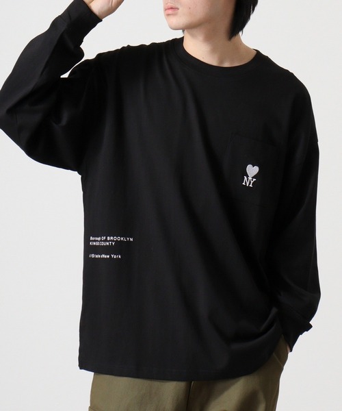 ★英国発/送関込*WEEKDAY*ボクシーヘヴィーウェイトTシャツ/BL★ メンズ ボクシー ヘビーウェイト Oahu グラフィックTシャツ