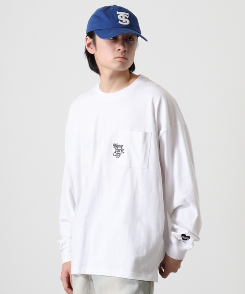 FUNALIVE tシャツ ヘビーウエイトワンポイント刺繍ポケ付き